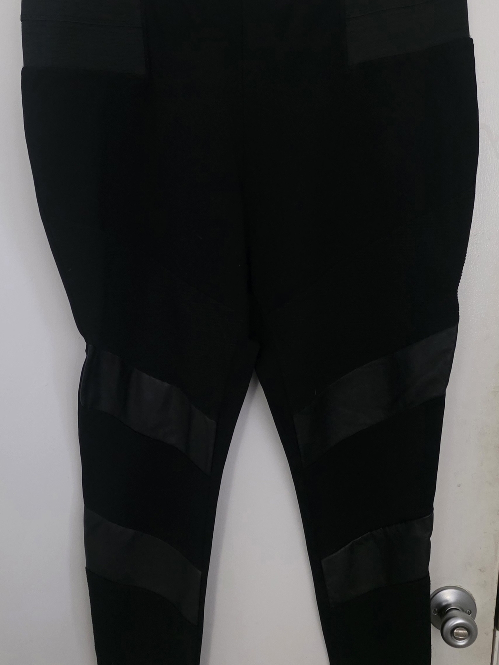 Black Faux-leather Paneled Leggings